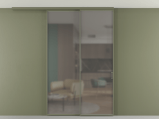 Перегородка Formato вдоль стены на потолок 2 створки с синхронным механизмом