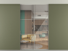 Перегородка Formato внутри проёма скрытое крепление в потолок 2 створки