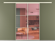 Перегородка Formato вдоль стены 2 створки