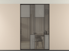 Перегородка Mosaic внутри проёма двустворчатая со скрытым креплением в потолок