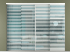 Перегородка Formato внутри проёма 4 створки с синхронным механизмом