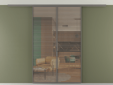 Перегородка Formato вдоль стены на потолок 2 створки