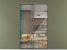 Перегородка Formato внутри проёма 2 створки