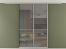 Перегородка Formato вдоль стены на потолок 2 створки