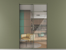 Перегородка Formato внутри проёма 2 створки