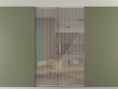 Перегородка Formato внутри проёма скрытое крепление в потолок 2 створки