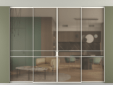 Перегородка Formato внутри проёма четырёхстворчатая со скрытым креплением в потолок