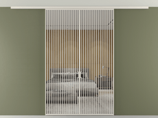 Перегородка Formato вдоль стены на потолок двустворчатая