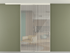 Перегородка Formato вдоль стены на потолок 2 створки с синхронным механизмом