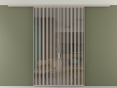 Перегородка Formato вдоль стены на потолок двустворчатая