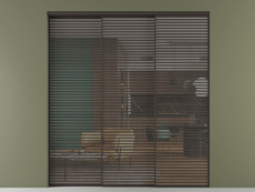 Перегородка Formato внутри проёма 3 створки с синхронным механизмом