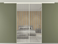 Перегородка Formato вдоль стены на потолок 2 створки