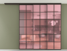 Перегородка Формато вдоль стены на потолок 3 створки с синхронным механизмом