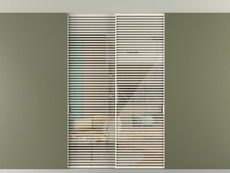 Перегородка Formato внутри проёма скрытое крепление в потолок 2 створки