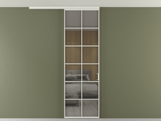 Перегородка Formato вдоль стены на потолок одностворчатая