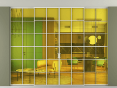 Перегородка Формато внутри проёма скрытое крепление в потолок 4 створки