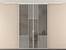Перегородка Мозаик вдоль стены на потолок 2 створки