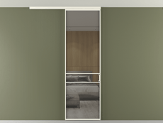 Перегородка Formato вдоль стены на потолок одностворчатая