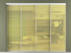 Перегородка Formato внутри проёма 4 створки с синхронным механизмом