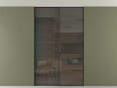 Перегородка Formato внутри проёма скрытое крепление в потолок 2 створки