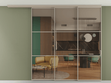 Перегородка Formato вдоль стены на потолок телескопик синхро 3