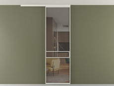 Перегородка Formato вдоль стены на потолок одностворчатая