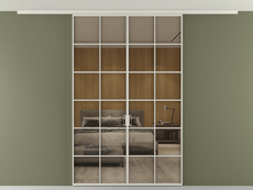 Перегородка Formato вдоль стены на потолок двустворчатая