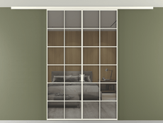 Перегородка Formato вдоль стены на потолок 2 створки