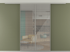 Перегородка Formato вдоль стены на потолок 2 створки