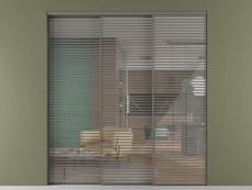 Перегородка Formato внутри проёма 3 створки с синхронным механизмом