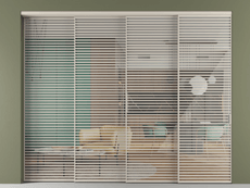 Перегородка Formato внутри проёма 4 створки с синхронным механизмом