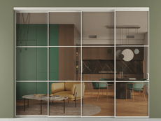 Перегородка Formato внутри проёма 4 створки с синхронным механизмом