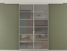 Перегородка Formato вдоль стены на потолок двустворчатая