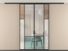 Перегородка Mosaic вдоль стены на потолок 2 створки