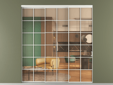 Перегородка Formato внутри проёма 3 створки с синхронным механизмом