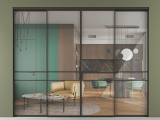 Перегородка Formato внутри проёма 4 створки