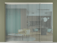 Перегородка Formato внутри проёма 4 створки с синхронным механизмом