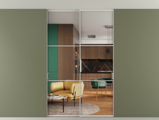 Перегородка Formato внутри проёма скрытое крепление в потолок 2 створки