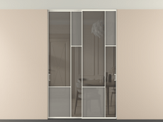 Перегородка Mosaic внутри проёма скрытое крепление в потолок 2 створки