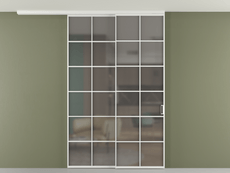 Перегородка Formato вдоль стены на потолок 2 створки с синхронным механизмом