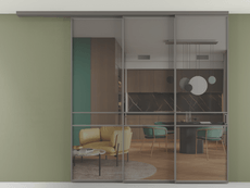 Перегородка Formato вдоль стены на потолок телескопик синхро 3