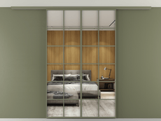 Перегородка Formato вдоль стены на потолок двустворчатая