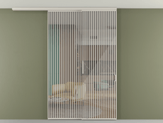 Перегородка Formato вдоль стены на потолок 2 створки с синхронным механизмом