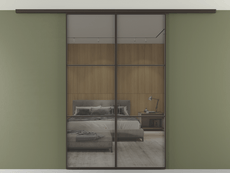 Перегородка Formato вдоль стены на потолок двустворчатая