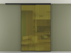 Перегородка Формато вдоль стены на потолок 2 створки с синхронным механизмом