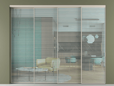 Перегородка Formato внутри проёма 4 створки с синхронным механизмом