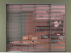 Перегородка Formato внутри проёма 4 створки с синхронным механизмом