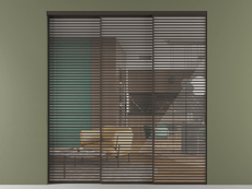 Перегородка Formato внутри проёма 3 створки с синхронным механизмом