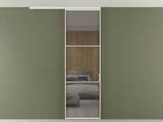 Перегородка Formato вдоль стены на потолок одностворчатая