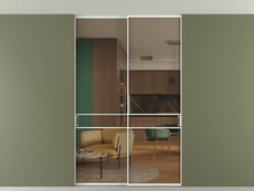 Перегородка Formato внутри проёма двустворчатая со скрытым креплением в потолок